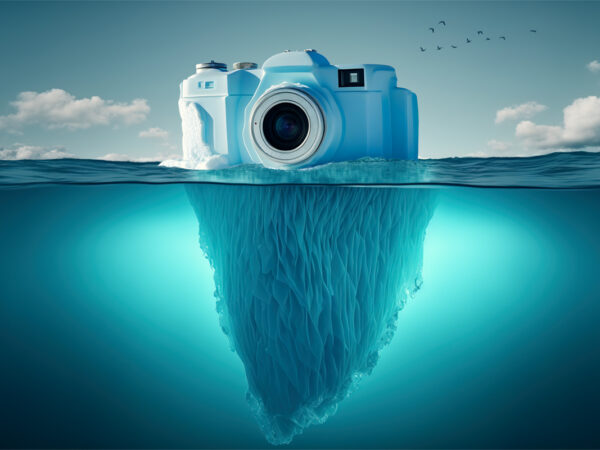 An iceberg shaped like a camera