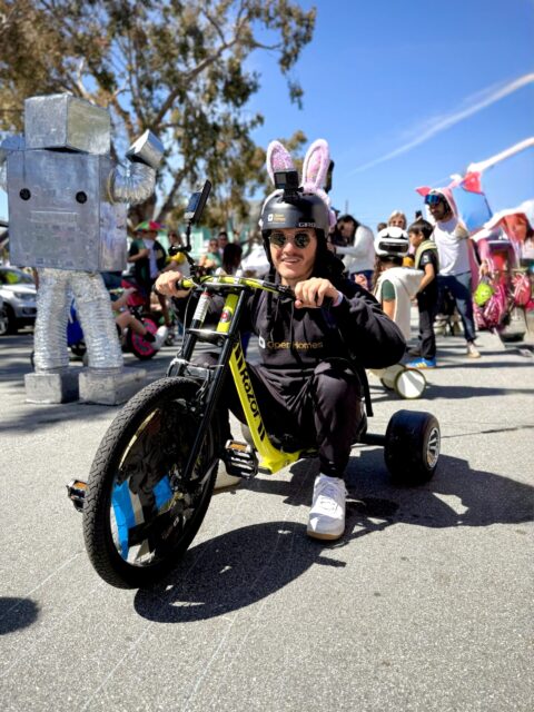 Devin on his Big Wheel at the Bring Your Own Big Wheel event