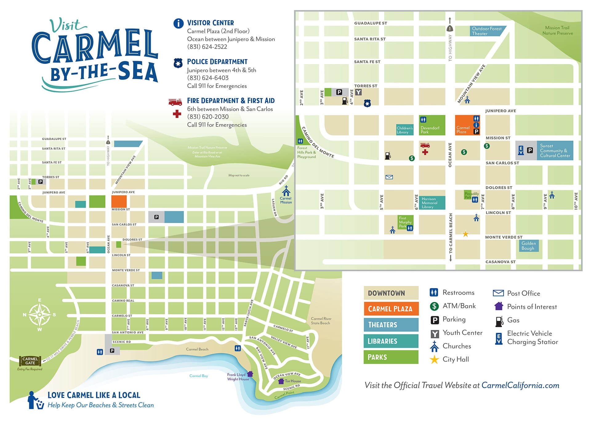 Map of downtown Carmel