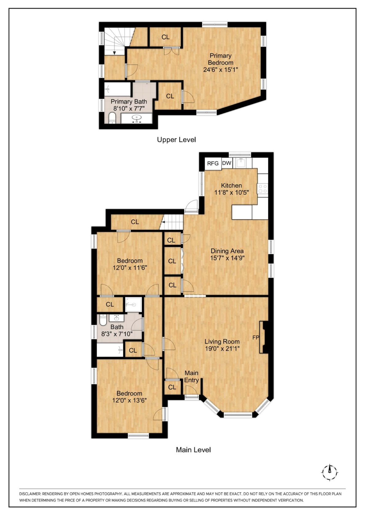 Two-level Scan Drafter floor plan created by Open Homes